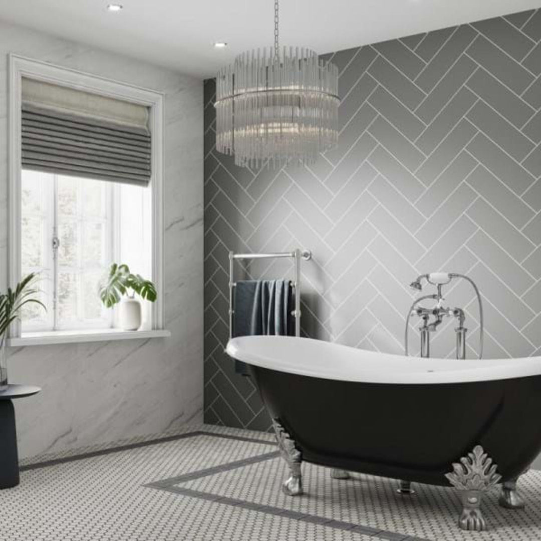 Multipanel Herringbone Tile Collection Dust Grey 598mm Tongue &amp; Groove Panel