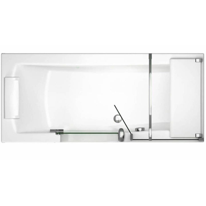 Bathe Easy Style Easy Access 1800mm Shower Bath, Screen &amp; Panels - Left Hand