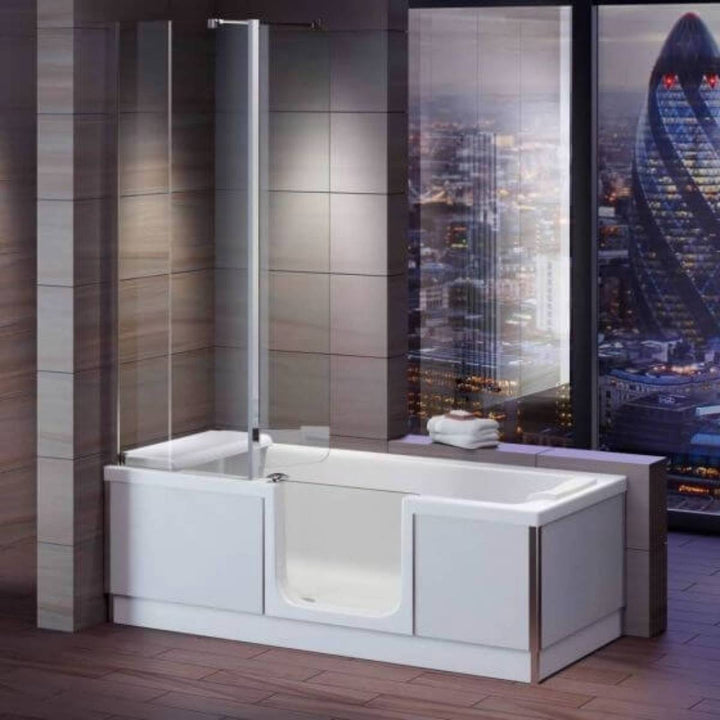 Bathe Easy Style Easy Access 1700mm Shower Bath, Screen &amp; Panels - Right Hand