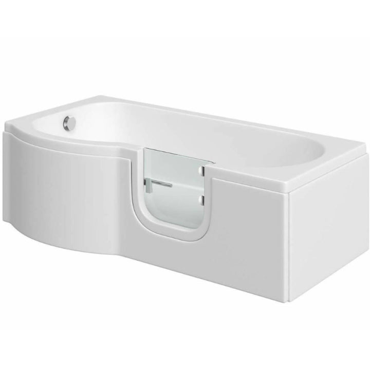 Bathe Easy Concert Easy Access 1675mm P-Shape Shower Bath, Screen &amp; Panels - Right Hand