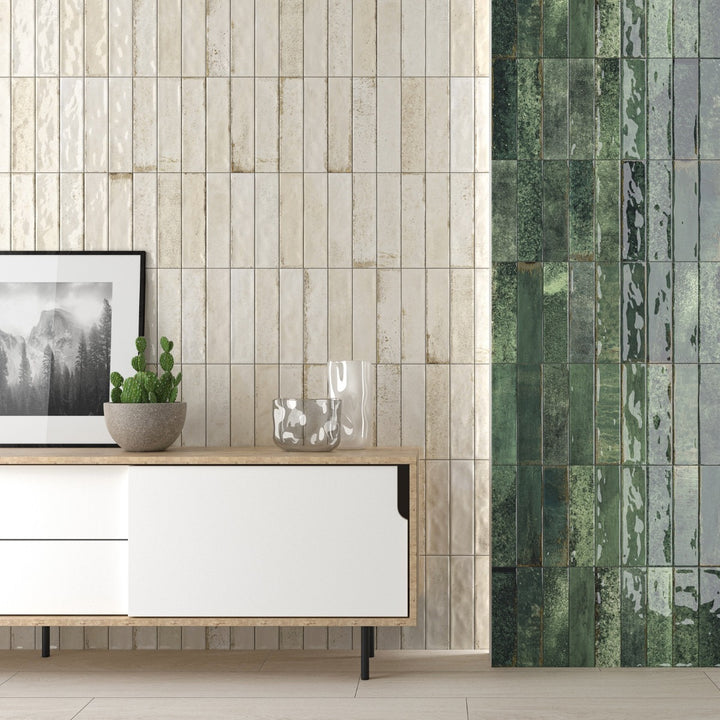 Asly Beige 7.5 x 30cm Matt Porcelain Wall Tile - 0.59sqm perbox