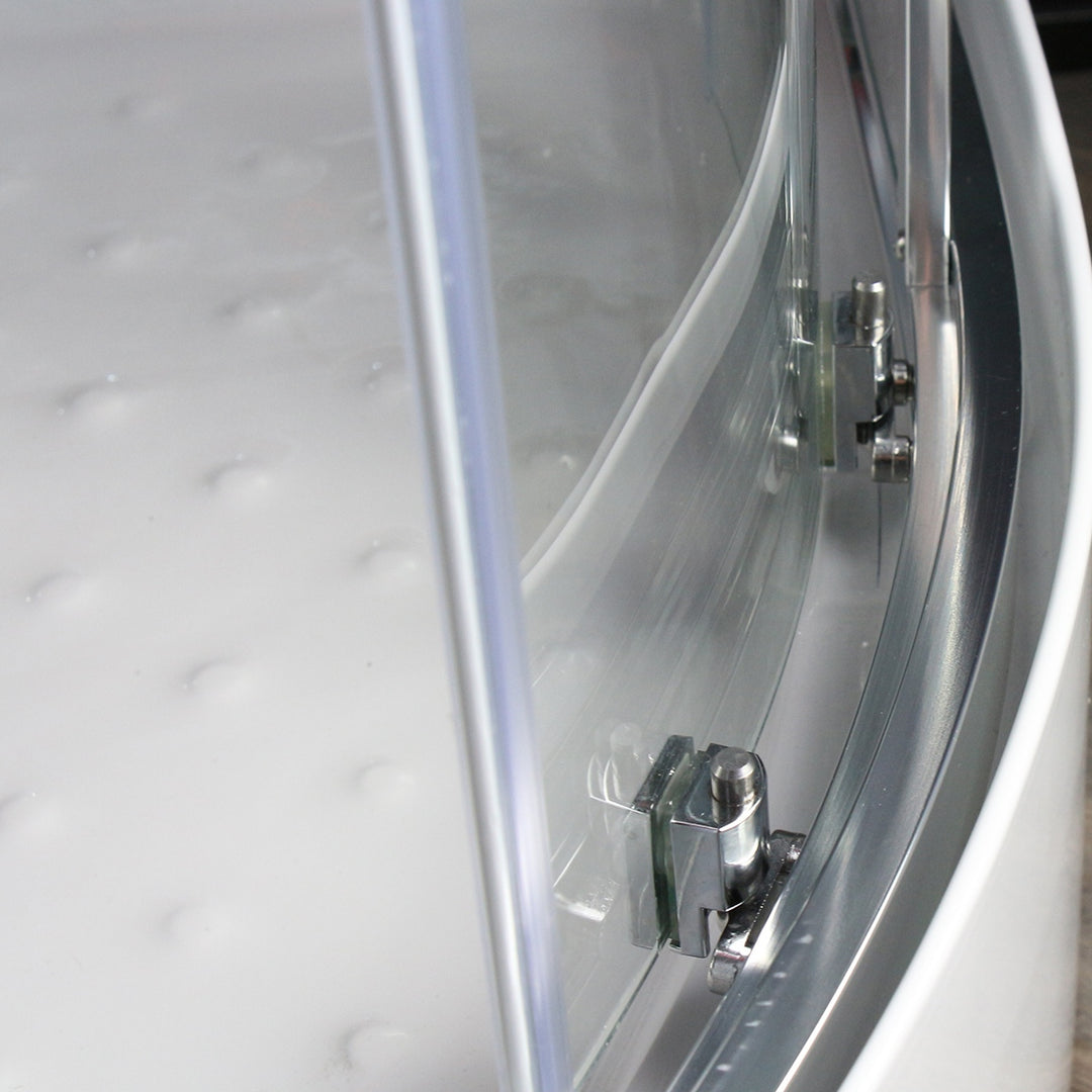 Insignia Premium 900mm Quadrant Shower Cabin - Chrome Frame/Clear Glass - Anthracite Matte