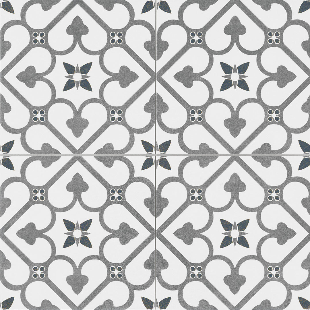 Brighton Grey 45 x 45cm Porcelain Pattern Tile - 1.22 sqm perbox
