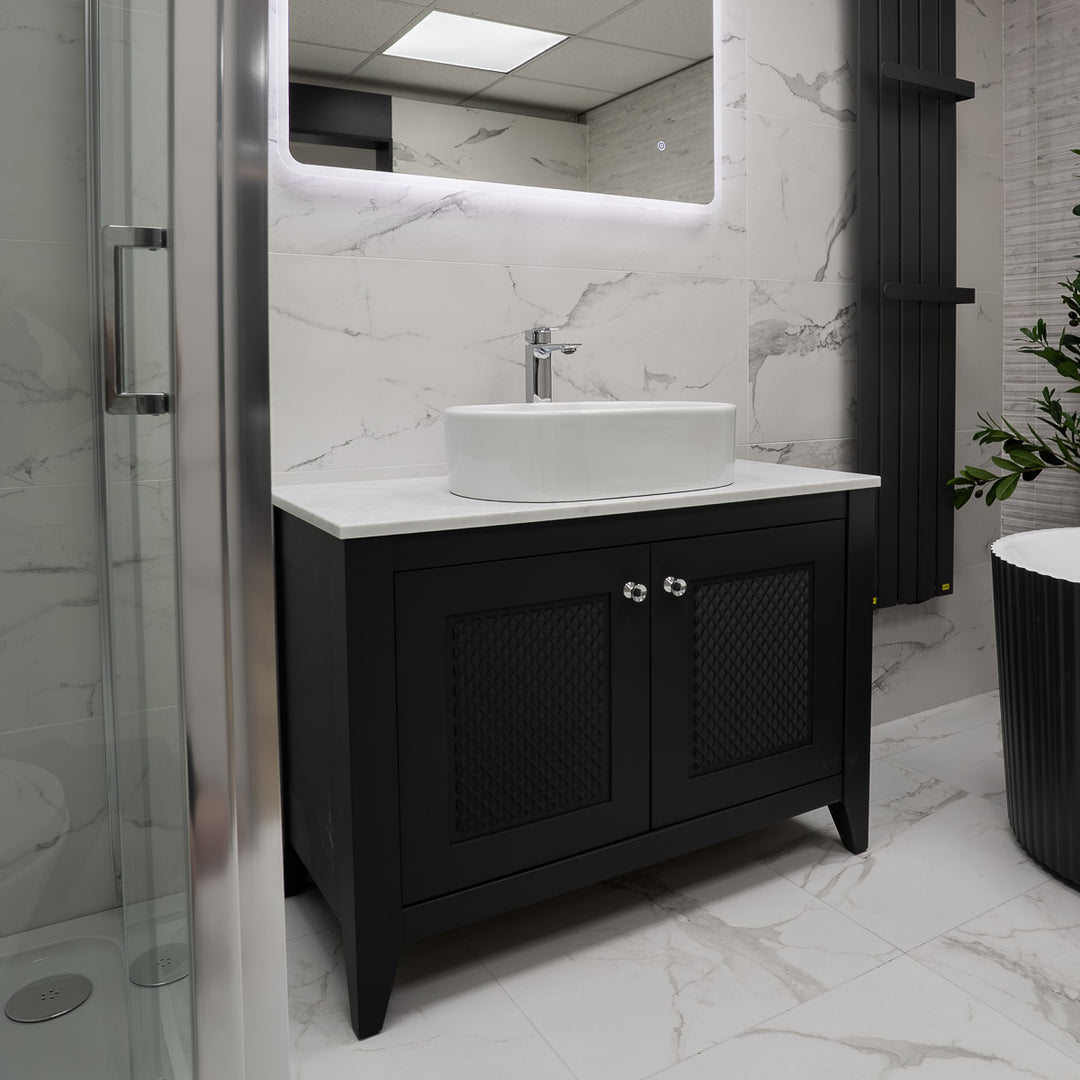Josef Martin Eden 1050mm Floor Standing Vanity Unit &amp; Pebble Worktop - Slate