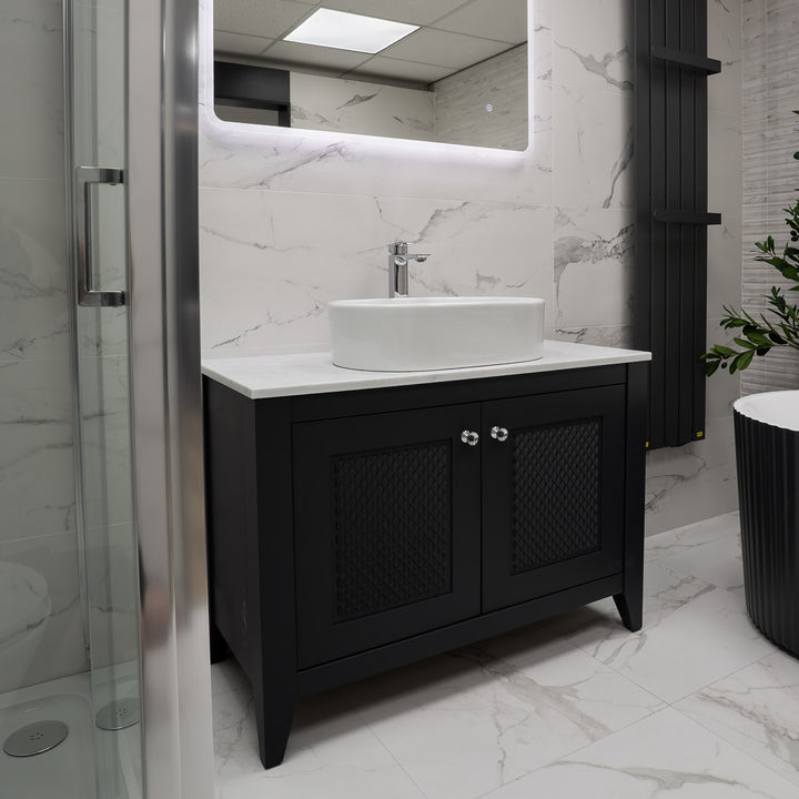 Josef Martin Eden 1050mm Floor Standing Vanity Unit &amp; Pebble Worktop - Slate