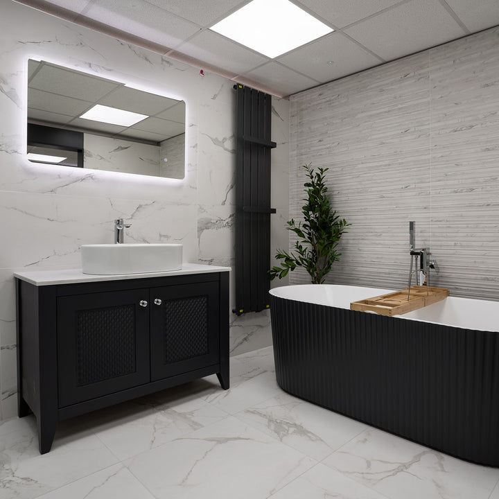 Josef Martin Eden 1050mm Floor Standing Vanity Unit &amp; Pebble Worktop - Slate