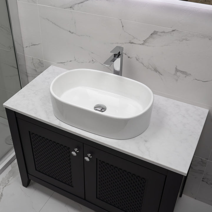 Josef Martin Eden 1050mm Floor Standing Vanity Unit &amp; Pebble Worktop - Slate