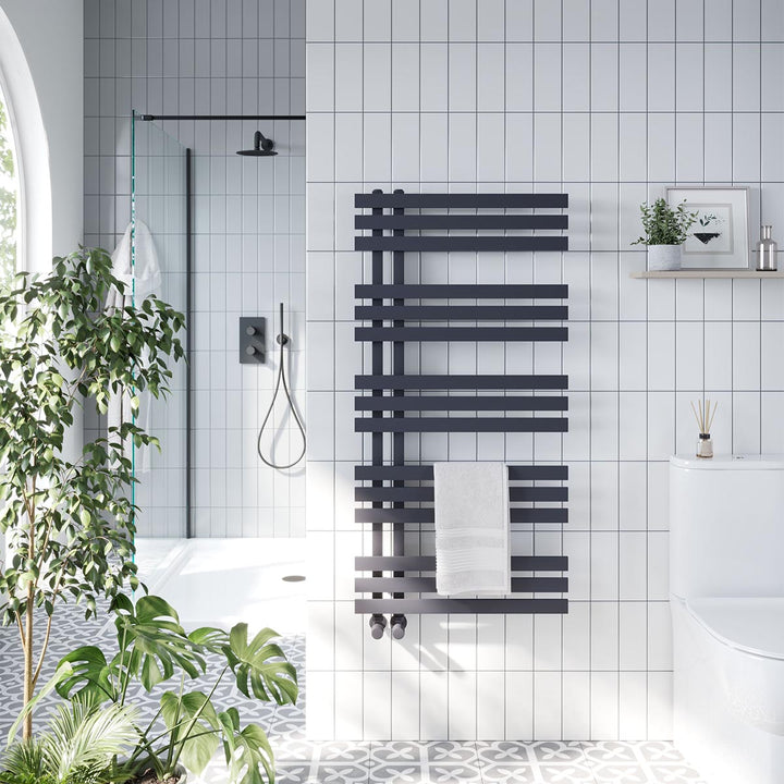 Emerson 1200 x 500mm Heated Towel Rail - Anthracite