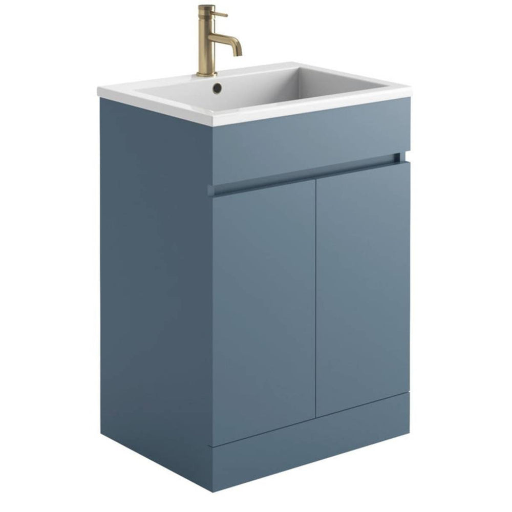 Chevron 800mm Wall Mounted Vanity Unit & Basin - Pink
