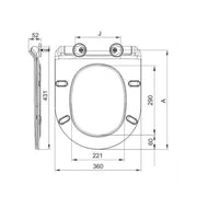 Replacement Enzo Soft Close Toilet Seat - Technical drawing