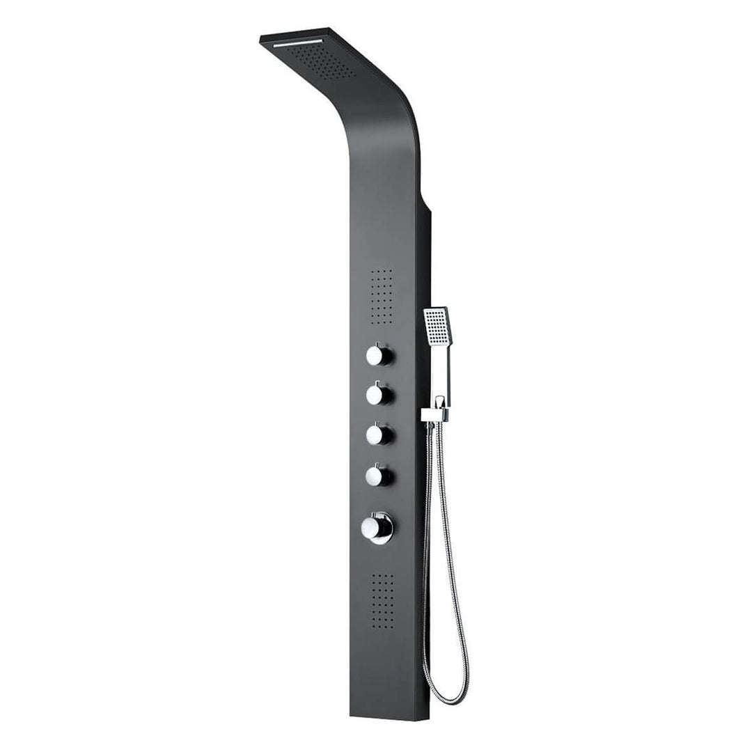 Eliseo Ricci Monsoon Waterfall Shower Tower - Black Chrome