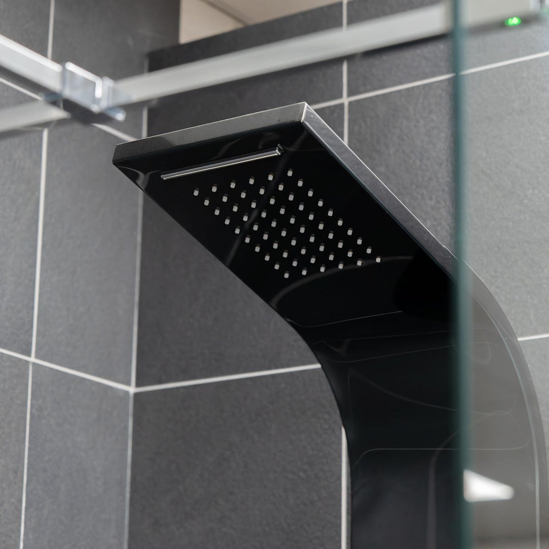 Eliseo Ricci Monsoon Waterfall Shower Tower - Black Chrome