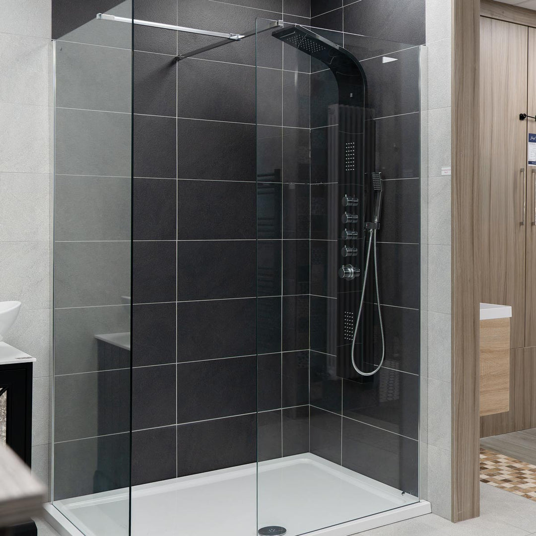 Eliseo Ricci Monsoon Waterfall Shower Tower - Black Chrome