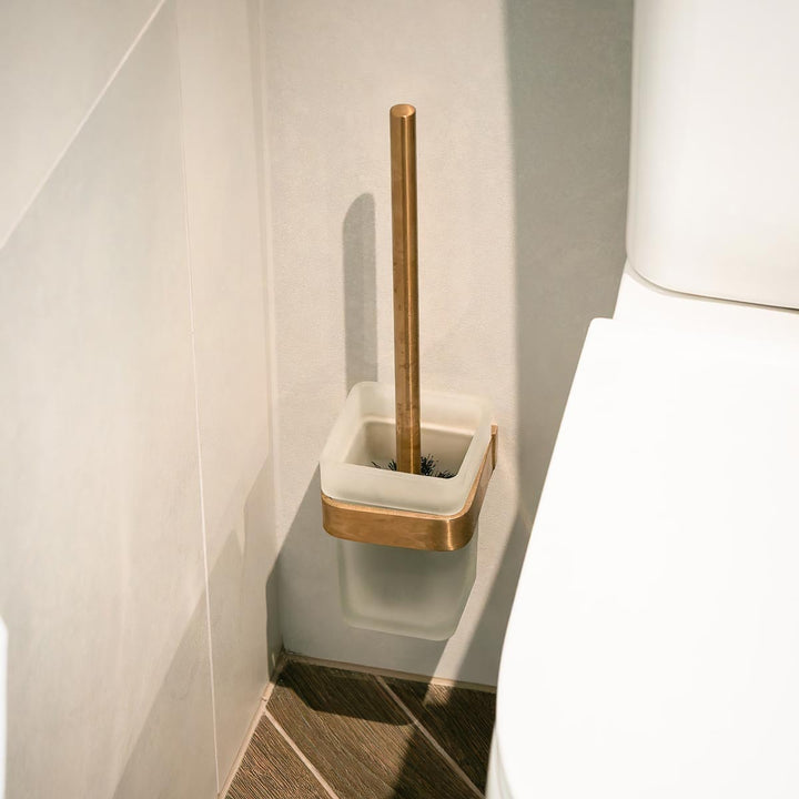 Eliseo Ricci Vesu Toilet Brush &amp; Holder - Brushed Brass