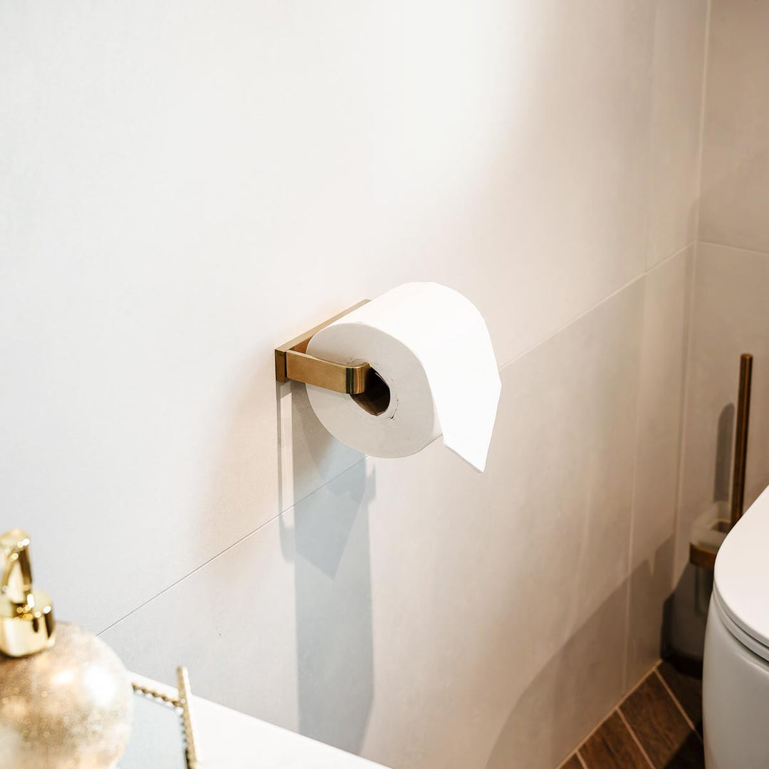 Eliseo Ricci Vesu Toilet Roll Holder - Brushed Brass