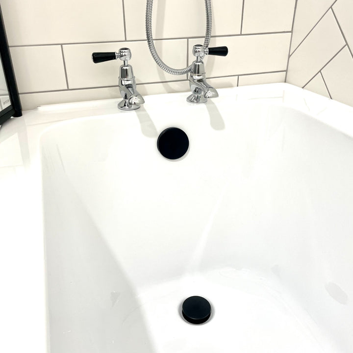 Eliseo Ricci Press Top Bath Waste &amp; Overflow - Black