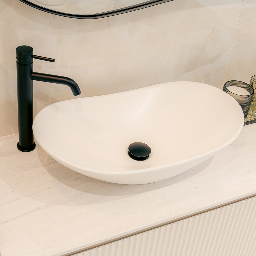 Eliseo Ricci Press Top Unslotted Basin Waste - Black