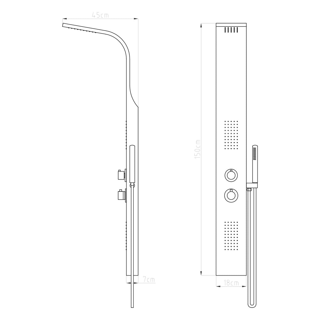 Eliseo Ricci Vesu Shower Tower - Chrome