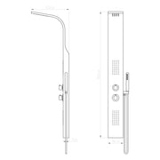 Eliseo Ricci Vesu Shower Tower - Chrome - Technical drawing