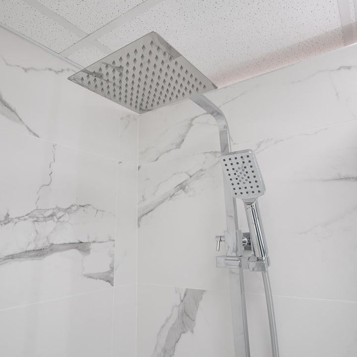 Eliseo Ricci Cube Plus Thermostatic Rain Shower with Diverter