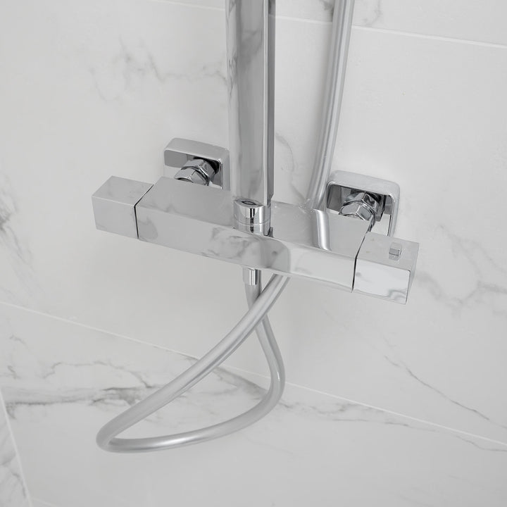 Eliseo Ricci Cube Plus Thermostatic Rain Shower with Diverter
