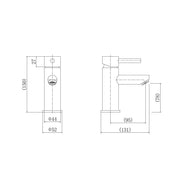 Eliseo Ricci Curve Mono Basin Mixer - Technical drawing