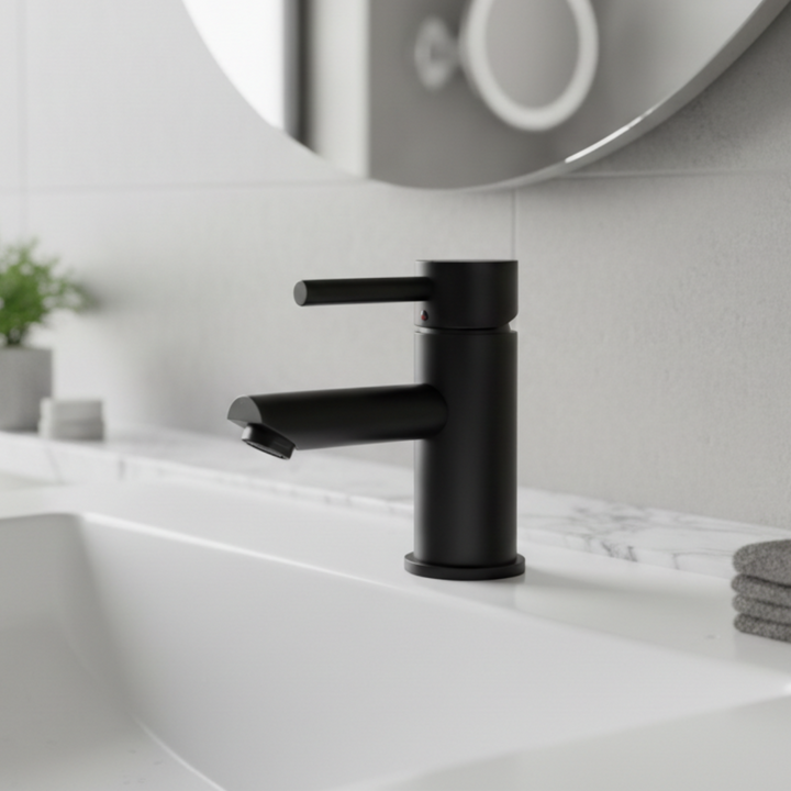 Eliseo Ricci Curve Mono Basin Mixer - Black