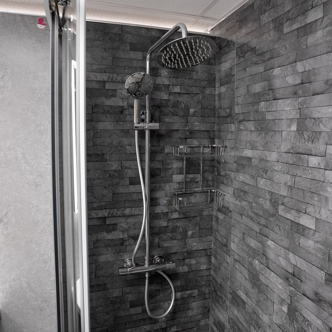 Eliseo Ricci Curve Plus Thermostatic Rain Shower with Diverter