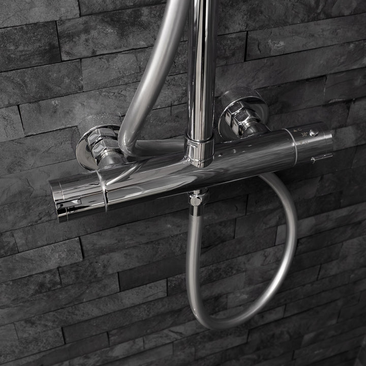Eliseo Ricci Curve Plus Thermostatic Rain Shower with Diverter