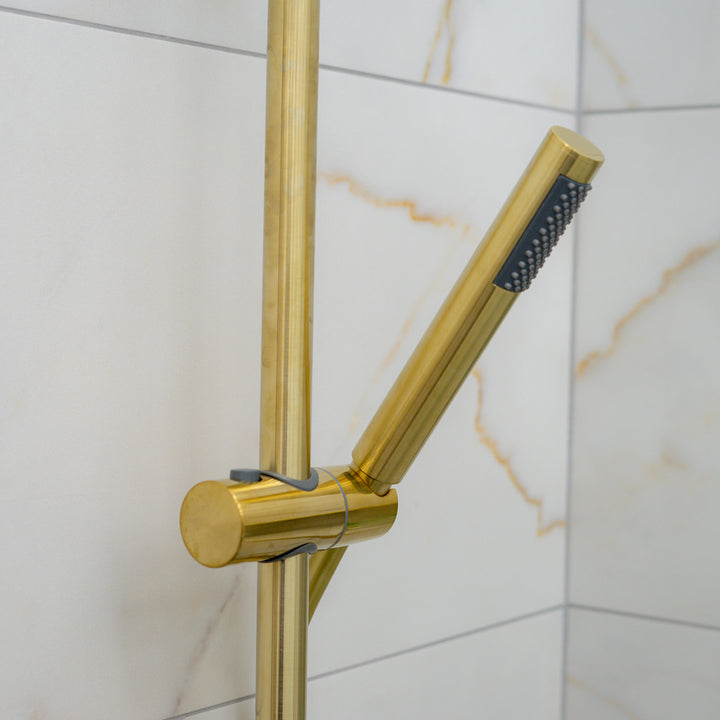Eliseo Ricci Curve Plus Thermostatic Rain Shower with Diverter - Brushed Brass