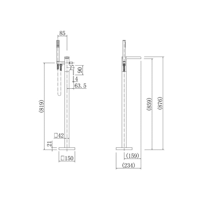Eliseo Ricci Free Fall Floor Standing Bath Shower Mixer