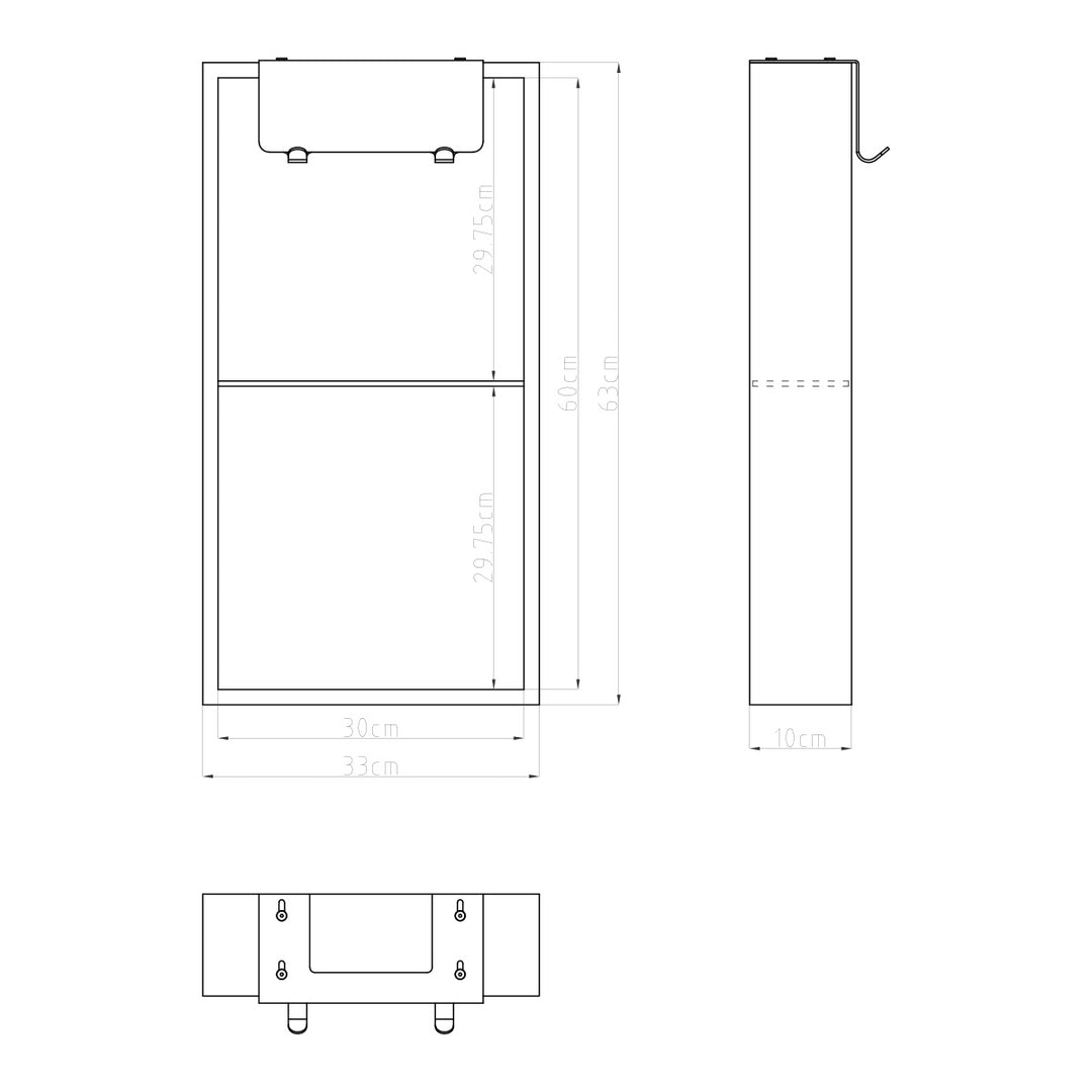 Eliseo Ricci 630mm x 330mm Hanging Shower Shelf - Black