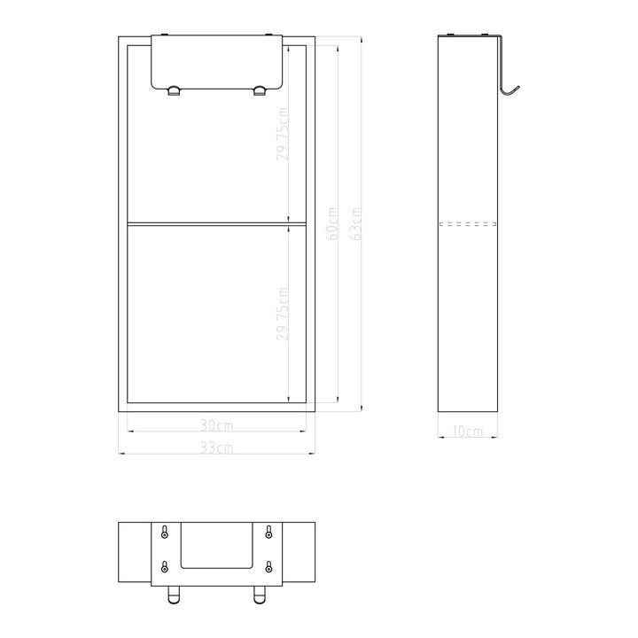 Eliseo Ricci 630mm x 330mm Hanging Shower Shelf - Black
