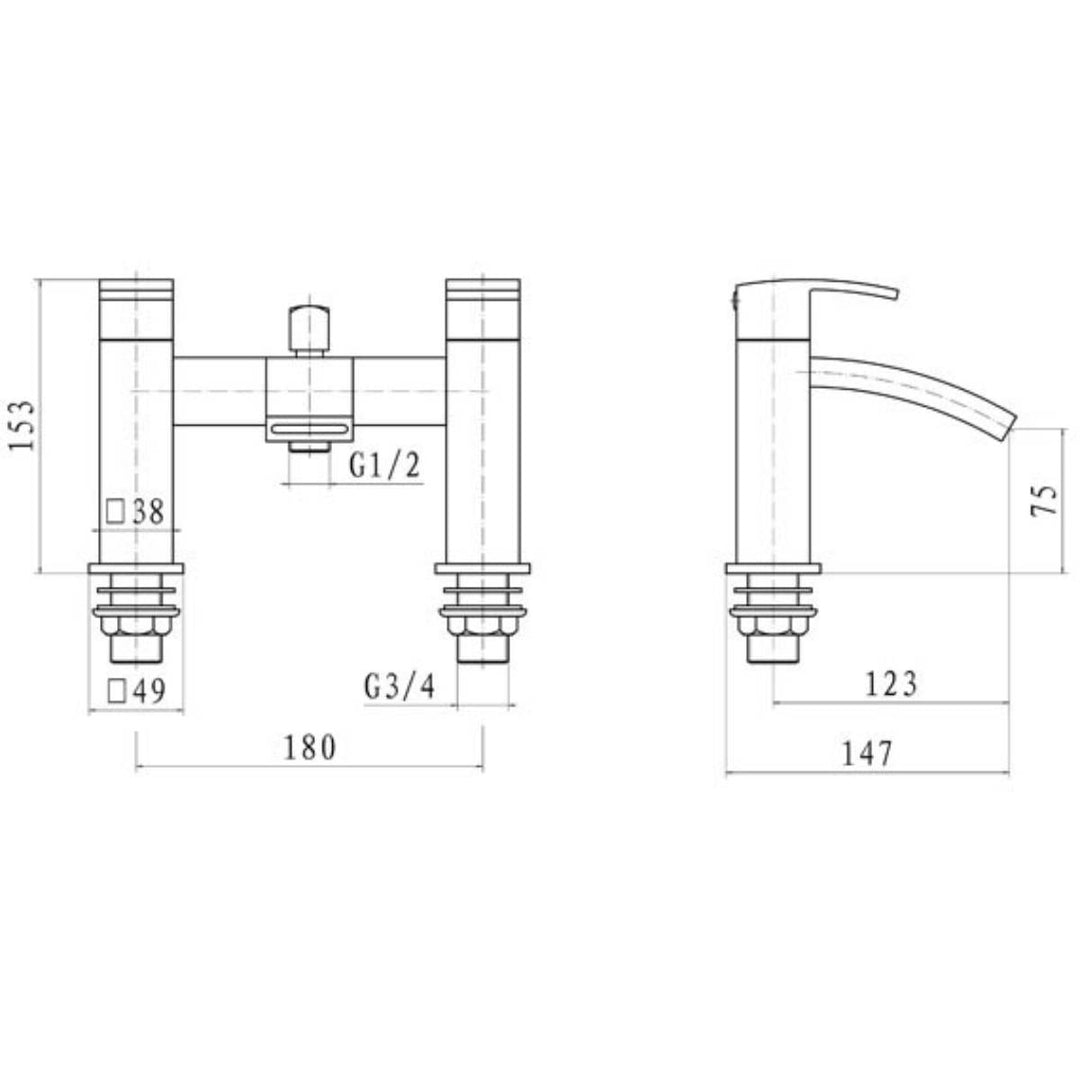 Eliseo Ricci Manta Bath Shower Mixer