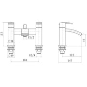 Eliseo Ricci Manta Bath Shower Mixer - Technical drawing