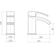 Eliseo Ricci Manta Basin Mixer - Technical drawing