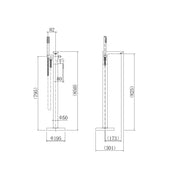 Eliseo Ricci Rocha Floor Standing Bath Shower Mixer - Technical drawing