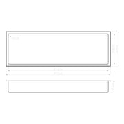 Eliseo Ricci Stainless Steel Recess Shelf (910mm x 300mm) - Brushed Brass - Technical drawing