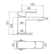 Eliseo Ricci Rubano Basin Mixer - Technical drawing