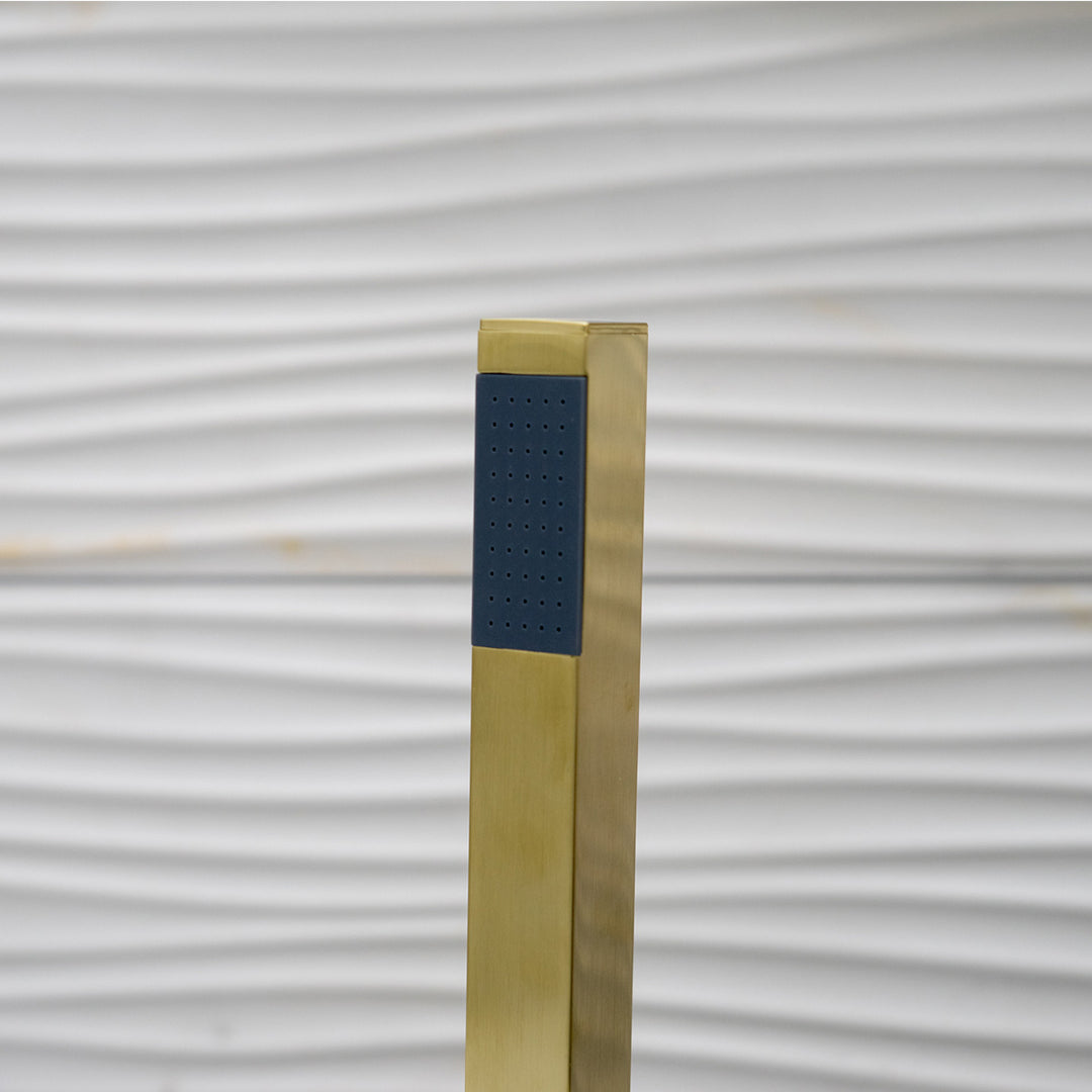 Eliseo Ricci Vesu Floor Standing Bath Shower Mixer - Brushed Brass