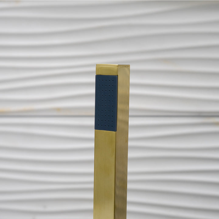 Eliseo Ricci Vesu Floor Standing Bath Shower Mixer - Brushed Brass