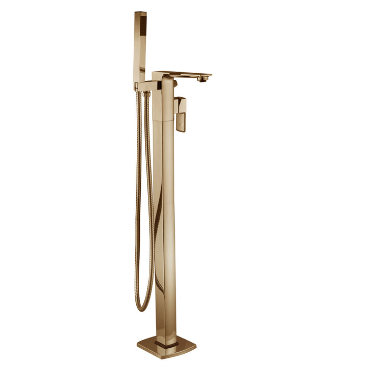 Eliseo Ricci Vesu Floor Standing Bath Shower Mixer - Brushed Brass