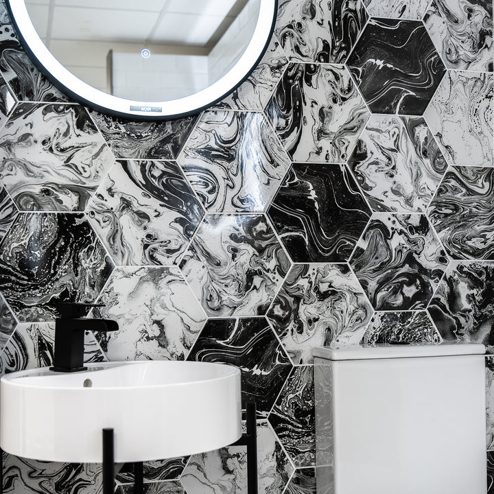 Ebru Shiny 23 x 27cm Hexagon Tile - 0.75sqm perbox