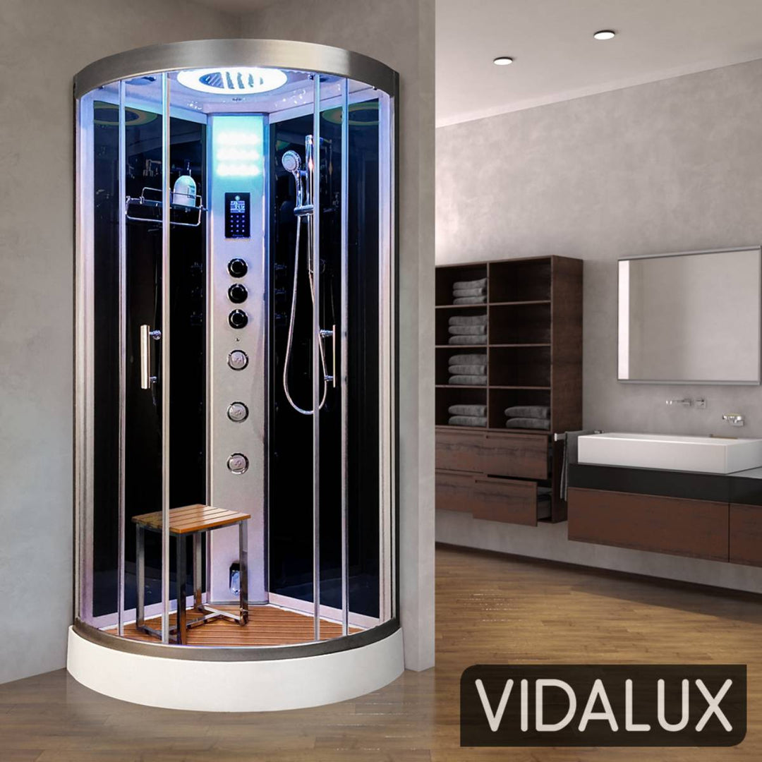 Vidalux Essence 800mm Steam Shower Enclosure - Black