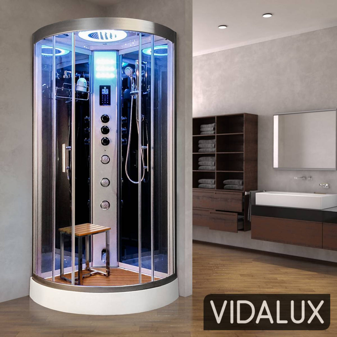 Vidalux Essence 900mm Steam Shower Enclosure - Mirror