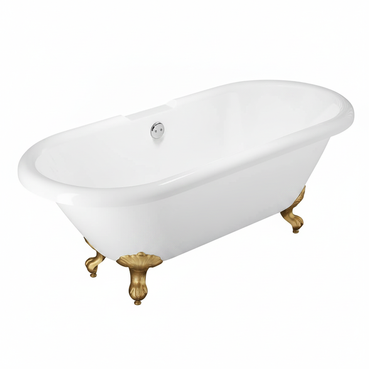 Traditional English Balmoral 1700mm Double Ended Roll Top Bath (inc. Brushed Brass Feet)