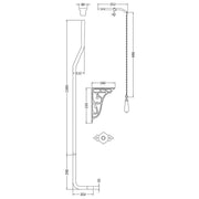Nuie High Level Flush Pipe Pack - Chrome - Technical drawing