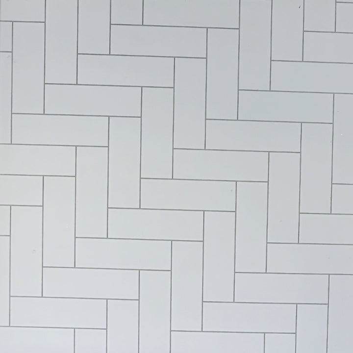 Lusso Panel Metro Vertical Herringbone White Tile 1m Twin Pack