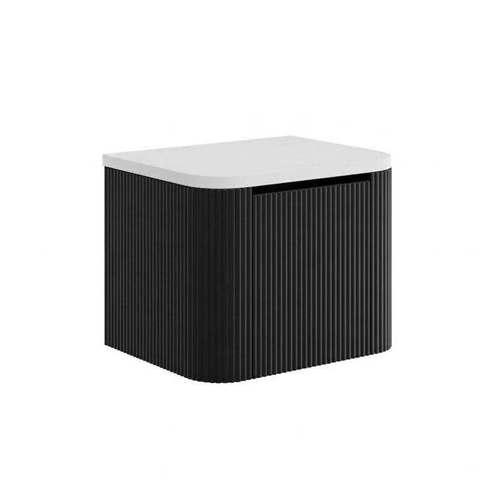 Flauto 600mm Matt Black Vanity Unit with Countertop