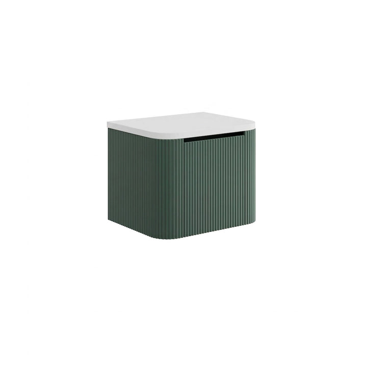 Flauto 600mm Reed Green Vanity Unit with Countertop